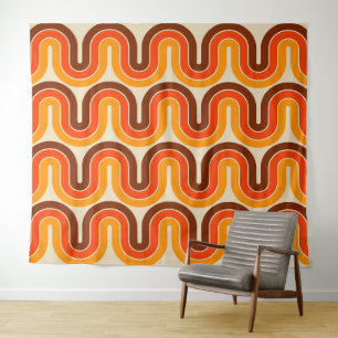 70s Style  Geometric Design Tapestry