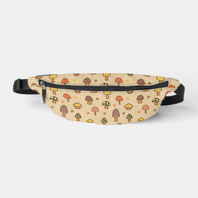 70s Style Retro Mushrooms Fanny Pack (Front)