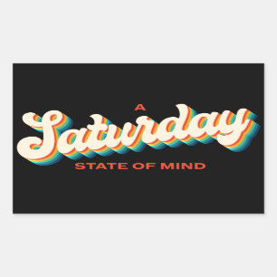 70s Style Saturday State of Mind Retro Logo Sticker