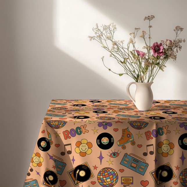 70s Style Tablecloth Groovy Pastel Dining Look (70s Style Tablecloth Groovy Pastel Dining Look)