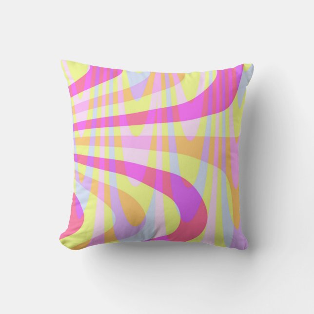 70's Swirls Throw Pillow (Front)
