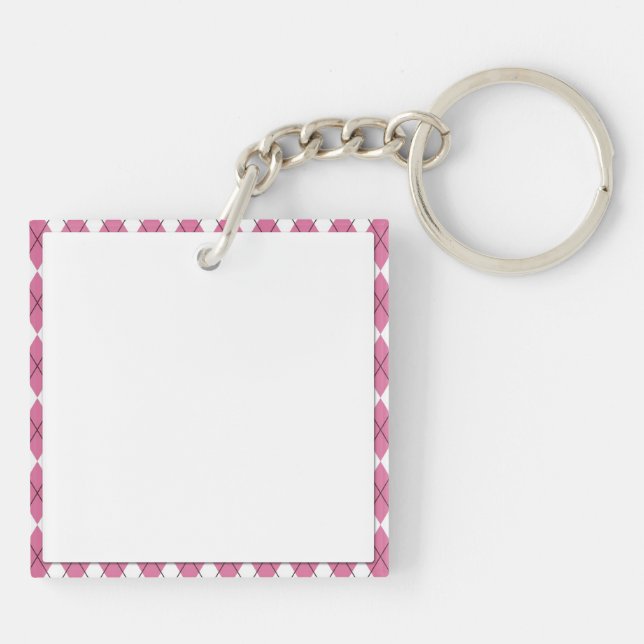 70s Tartan-Pattern Pinky Keychain (Back)