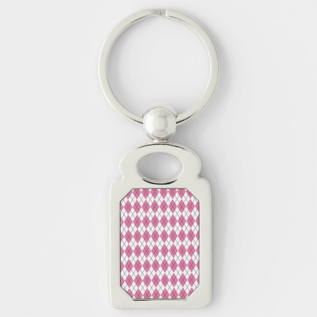 70s Tartan-Pattern Pinky Keychain (Front)