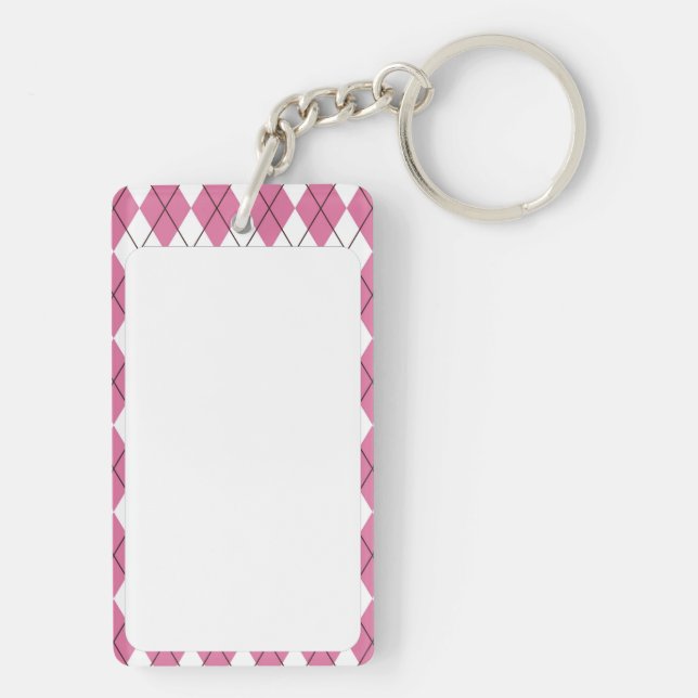 70s Tartan-Pattern Pinky Keychain (Back)