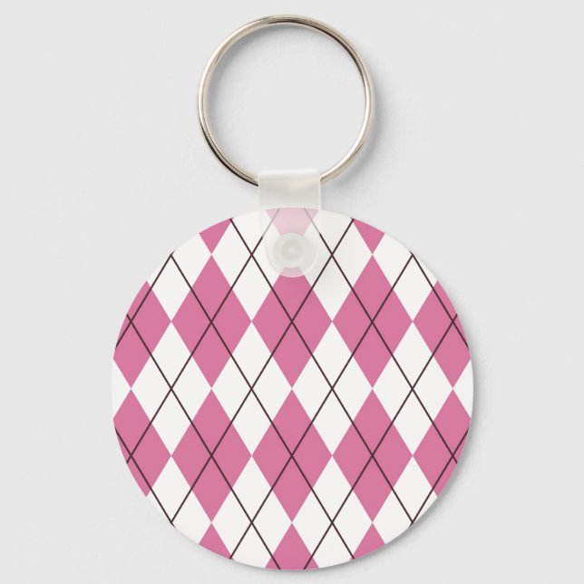 70s Tartan-Pattern Pinky Keychain (Front)