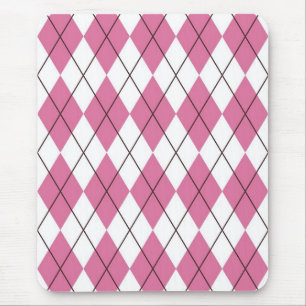 70s Tartan-Pattern Pinky Mouse Pad