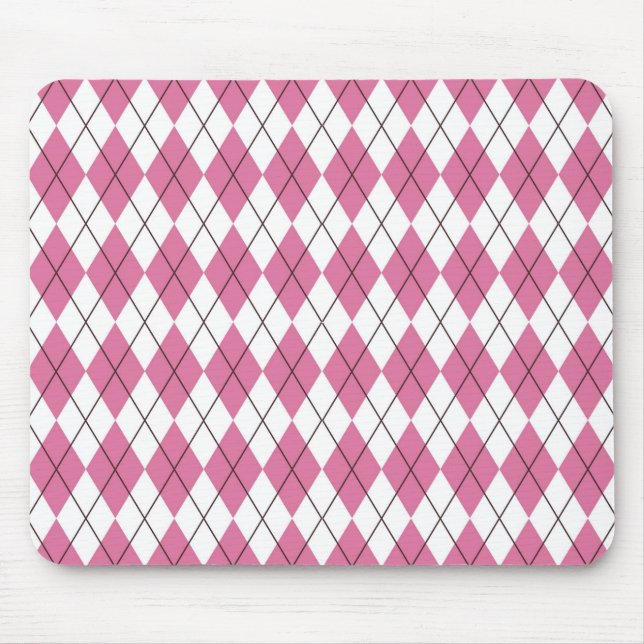 70s Tartan-Pattern Pinky Mouse Pad (Front)