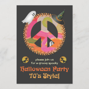 70's Theme Halloween Party Invitation