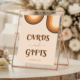 70s Typography Retro Rainbows Cream Cards Gifts Po Poster