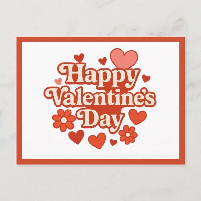 70s, Valentine's Day artwork Holiday Postcard (Front)