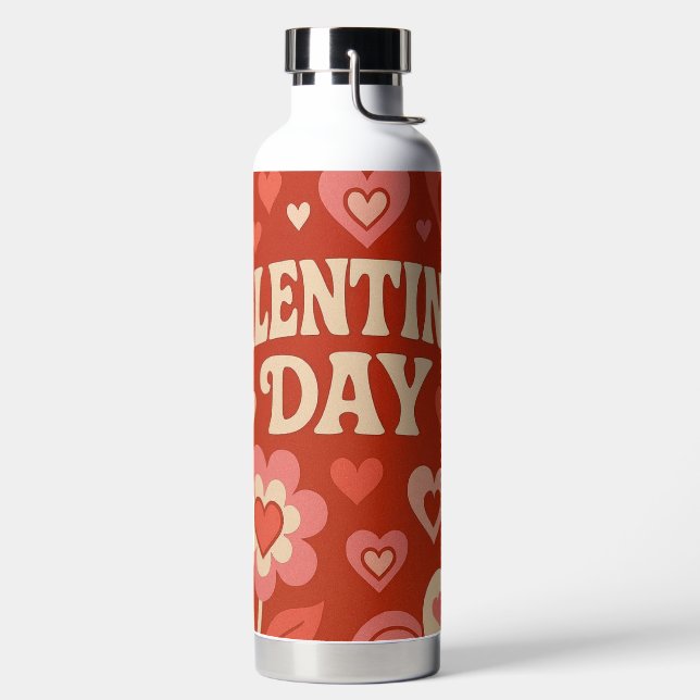 70s, Valentine's Day artwork Water Bottle (Left)