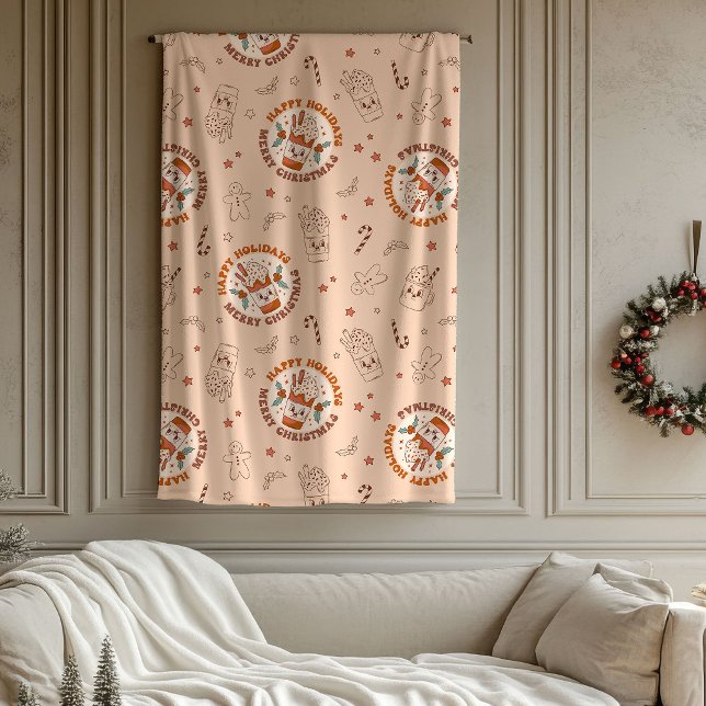 70s Vibe Blanket Groovy Pastel Christmas Accent (70s Vibe Blanket Groovy Pastel Christmas Accent)