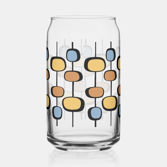 70s vibe  flowers can glass (Left)