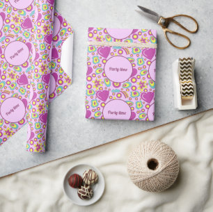 70's Vibes Purple Colour Summer Pattern Wrapping Paper