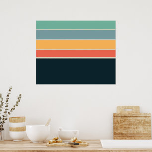 70s Vintage COlour palette Stripes Poster