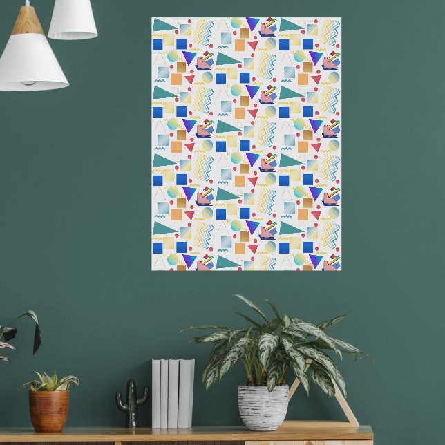 70s vintage colourful geometric pattern poster (Living Room 1)