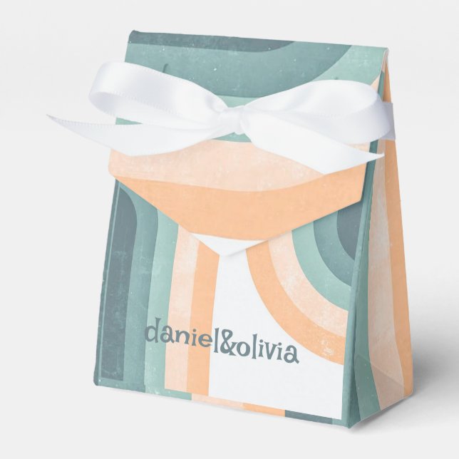 70s Vintage Rainbow Wedding Favor Box (Front Side)