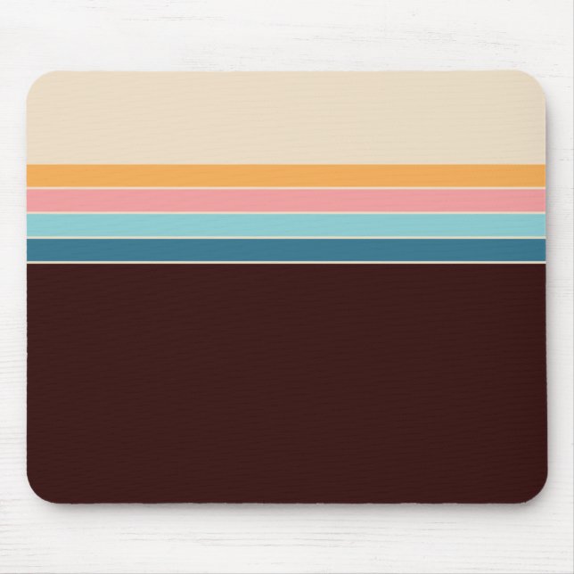 70s Vintage Retro Color Stripes Mouse Pad (Front)