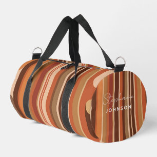 70s Vintage Retro Stripes Duffle Bag