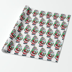 70s Vintage Santa Christmas Vintage Retro Wrapping Wrapping Paper