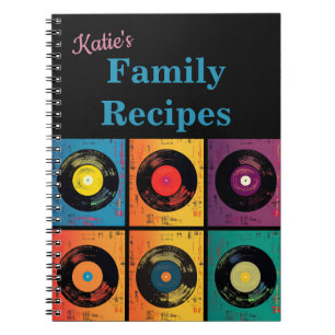 70s Vinyl Record Album Custom Kitchen Notebook