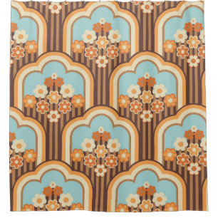 70s wallpaper seamless design, vintage flowers