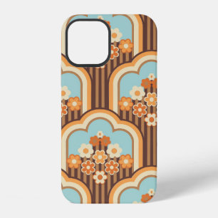 70s wallpaper seamless design, vintage flowers  iPhone 12 case