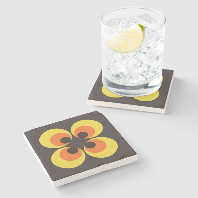 70s Wallpaper Stone Coaster (Side)