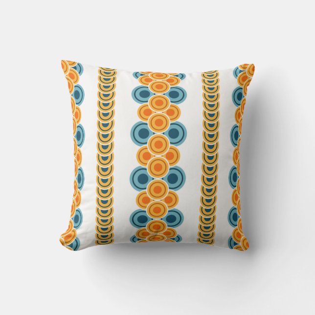70's years circle rows throw pillow (Front)