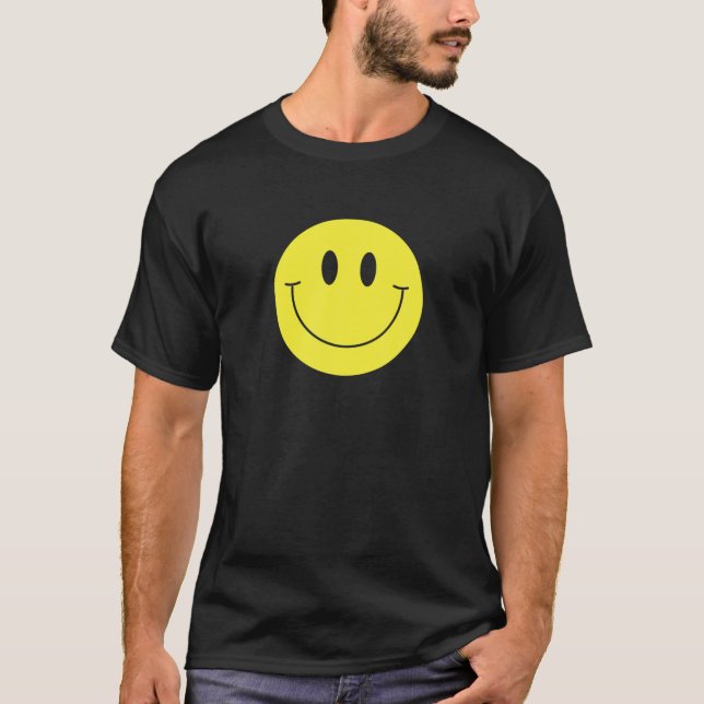 70S Yellow Smiley Face Cute Happy Smile Face Smili T-Shirt (Front)