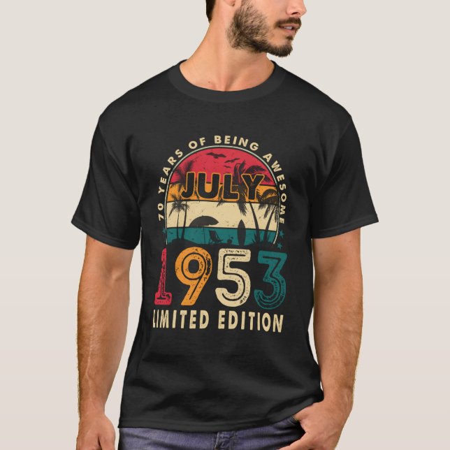 70Th 70 Awesome Since July 1953 T-Shirt (Front)