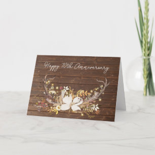 70th Anniversary Deer Antler Bouquet Card