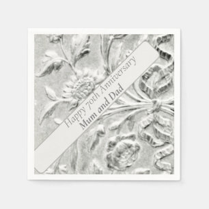 70th Anniversary Editable Napkin
