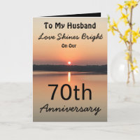 70th Anniversary Husband Love Shines Bright