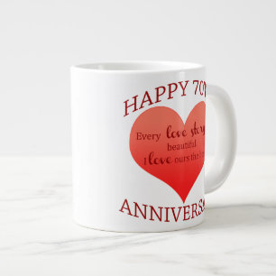 70th. Anniversary Large Coffee Mug