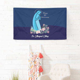 70th Anniversary of Religious Life Nun Pink Flower Banner