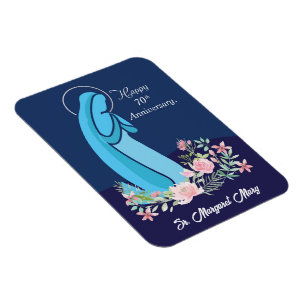 70th Anniversary of Religious Life Nun Pink Flower Magnet
