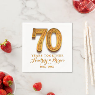 70th Anniversary Personalized Napkin