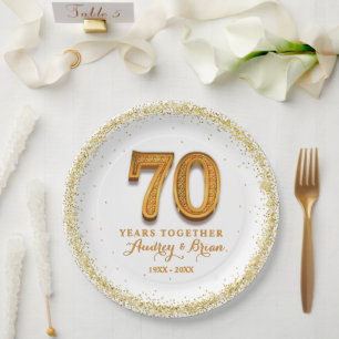 70th Anniversary Personalized Paper Plate