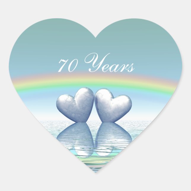 70th Anniversary Platinum Hearts Heart Sticker (Front)