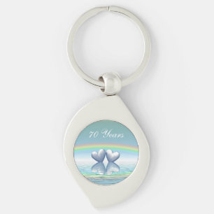 70th Anniversary Platinum Hearts Keychain