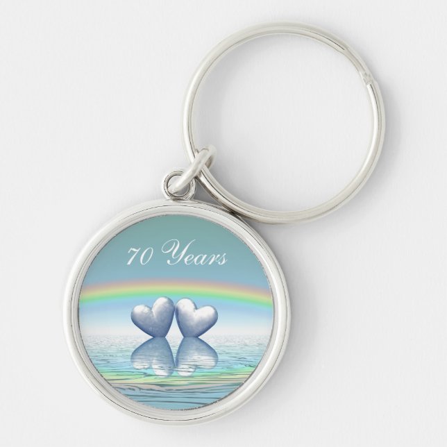 70th Anniversary Platinum Hearts Keychain (Front)