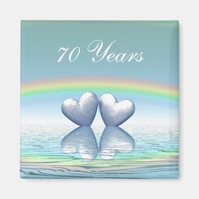70th Anniversary Platinum Hearts Magnet (Front)