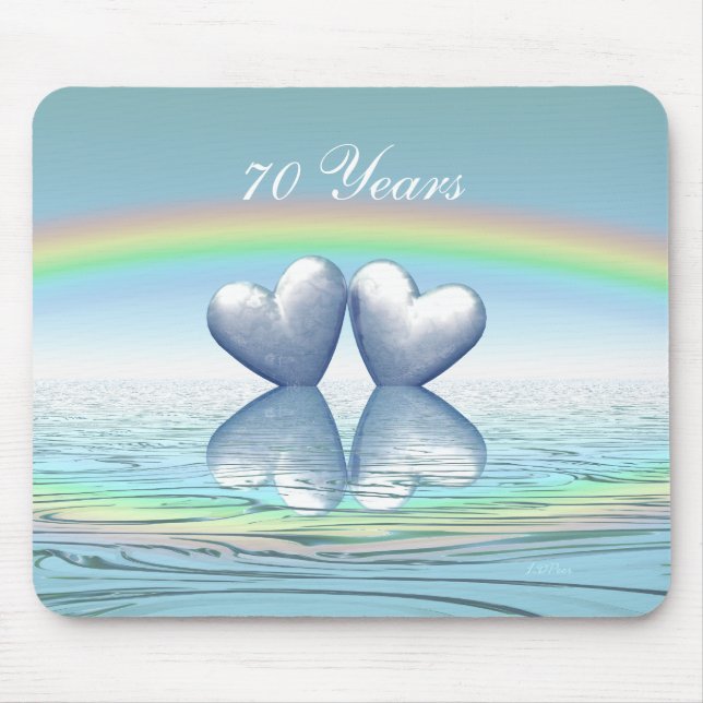 70th Anniversary Platinum Hearts Mouse Pad (Front)
