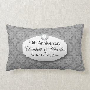 70th Anniversary Wedding Anniversary Platinum Z03 Lumbar Pillow