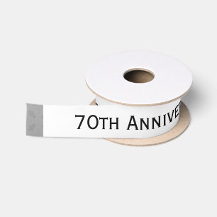 70th Anniversary Wedding Anniversary Platinum Z03 Satin Ribbon