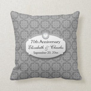 70th Anniversary Wedding Anniversary Platinum Z03 Throw Pillow