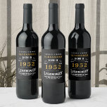 70th Birthday 1952 Add Name Vintage Black Gold Wine Label<br><div class="desc">A personalized classic wine bottle label design for that birthday celebration. More gifts and party supplies available with the "Legendary" design in the store.</div>