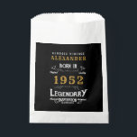 70th Birthday 1952 Black Gold Add Name Retro Favour Bag<br><div class="desc">A personalized classic favor bag design for that birthday celebration. More gifts and party supplies available with the "Legendary" design in the store.</div>