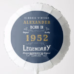 70th Birthday 1952 Blue Gold Add Name Retro Balloon<br><div class="desc">A personalized classic balloon design for that birthday celebration. More gifts and party supplies available with the "Legendary" design in the store.</div>